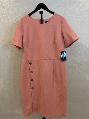 NWT Stella & Julie Dusty Rose Faux Wrap Sheath Dress 14W